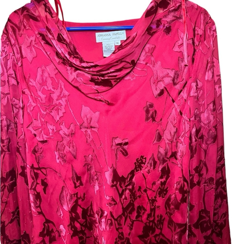 Adrianna Papell Red Floral shirt